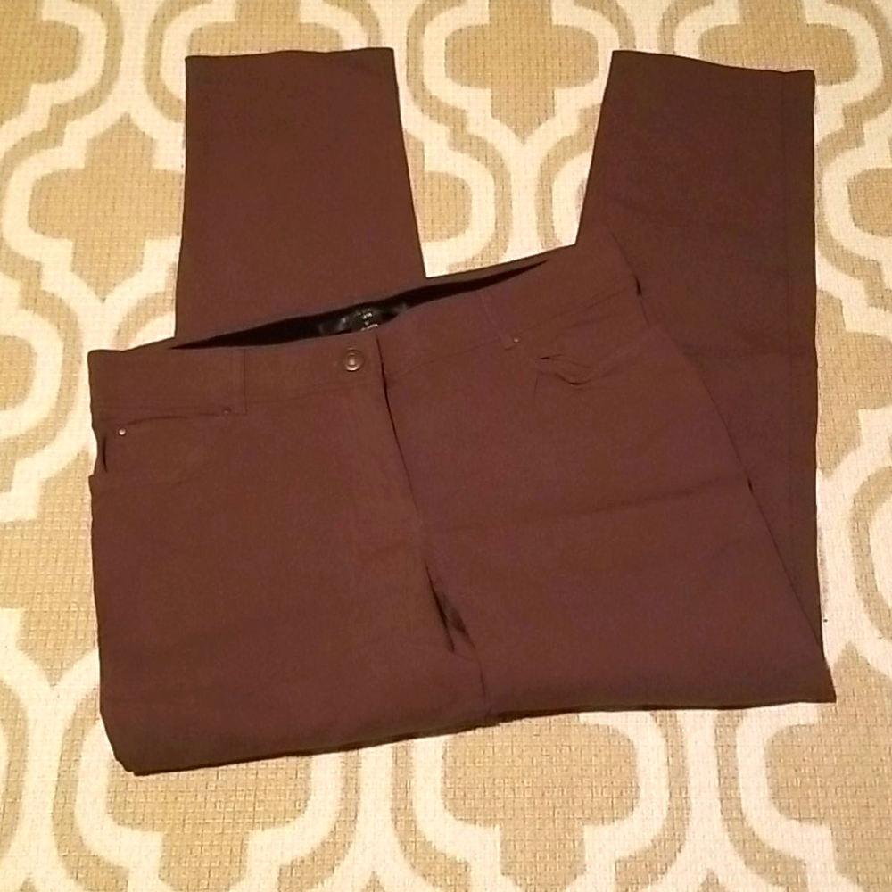 89th & Madison Stretchy Mocha Pants
